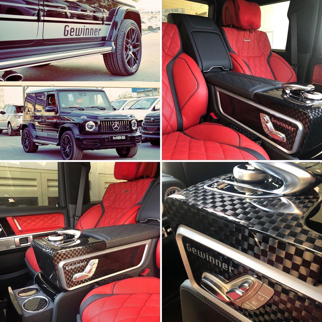 Separate multicontour rear seats with central multifunctional panel for Mercedes-Benz W463A W464 from Tuning Shop, available in various colors and finishes.