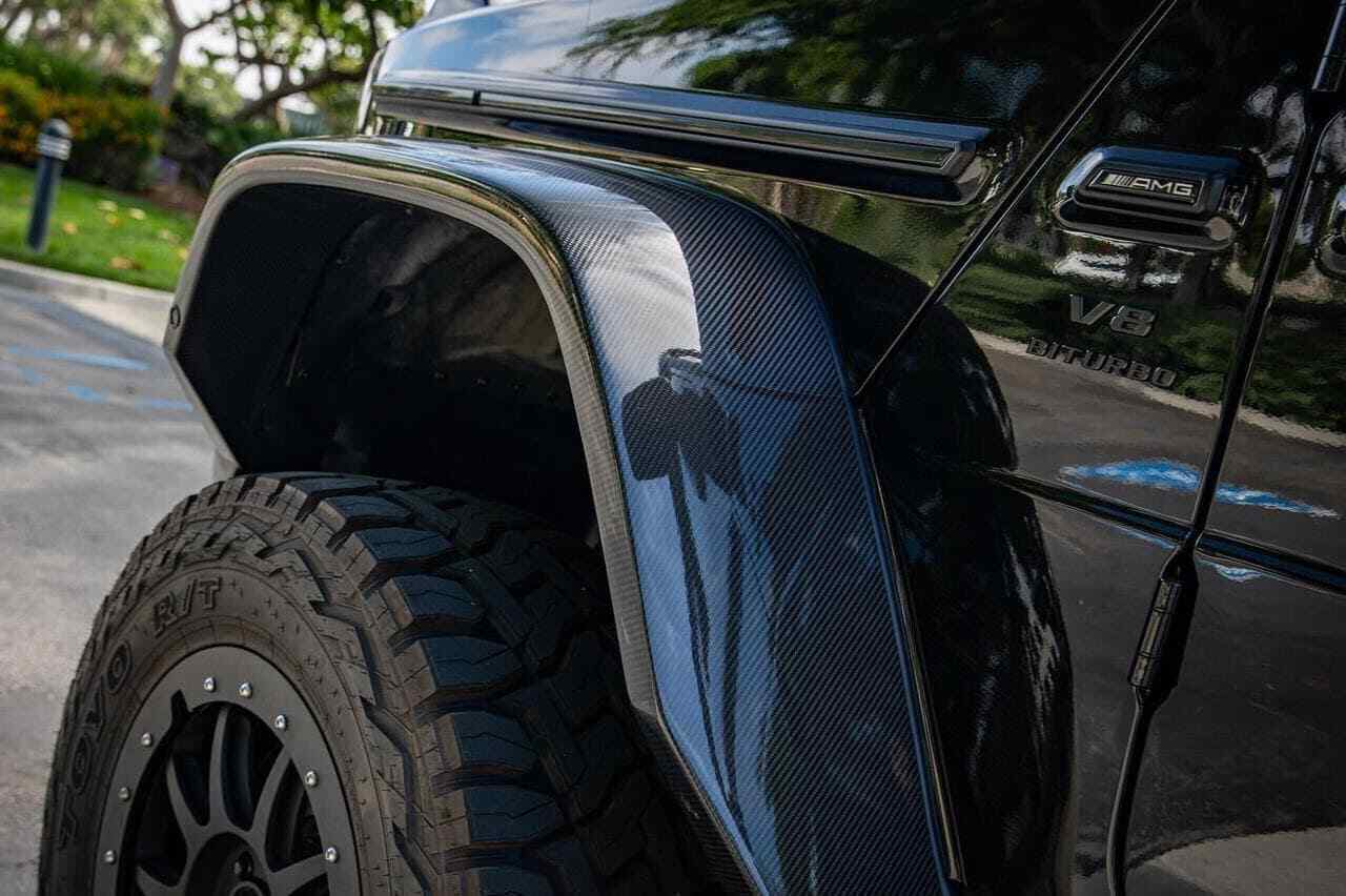 4x4 Squared Carbon Fender Flares Set for Mercedes W463A G Wagon 2018+.