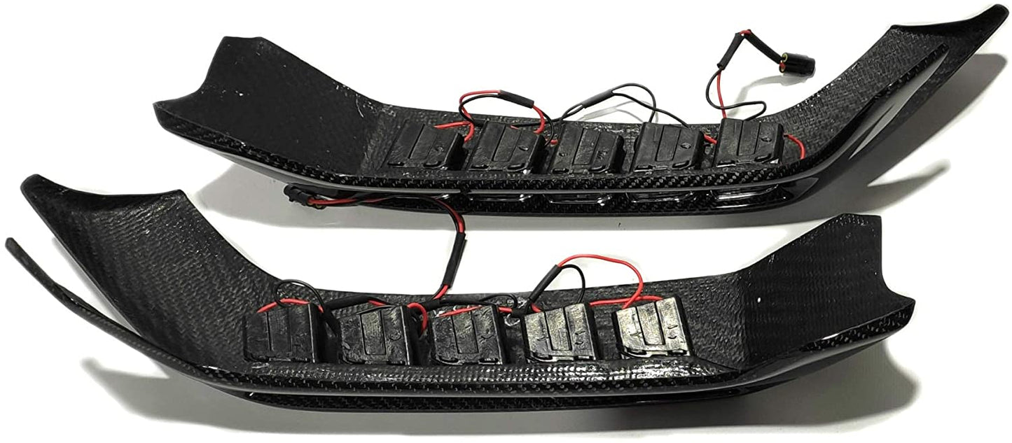 4x4 Squared carbon front AMG bumper lip spoiler with original LEDs for Mercedes W463 G Wagon.