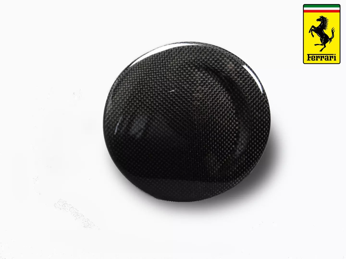 Fuel cap carbon cover for Ferrari 360 F430, made from genuine carbon fiber with a perfect fit and surface.