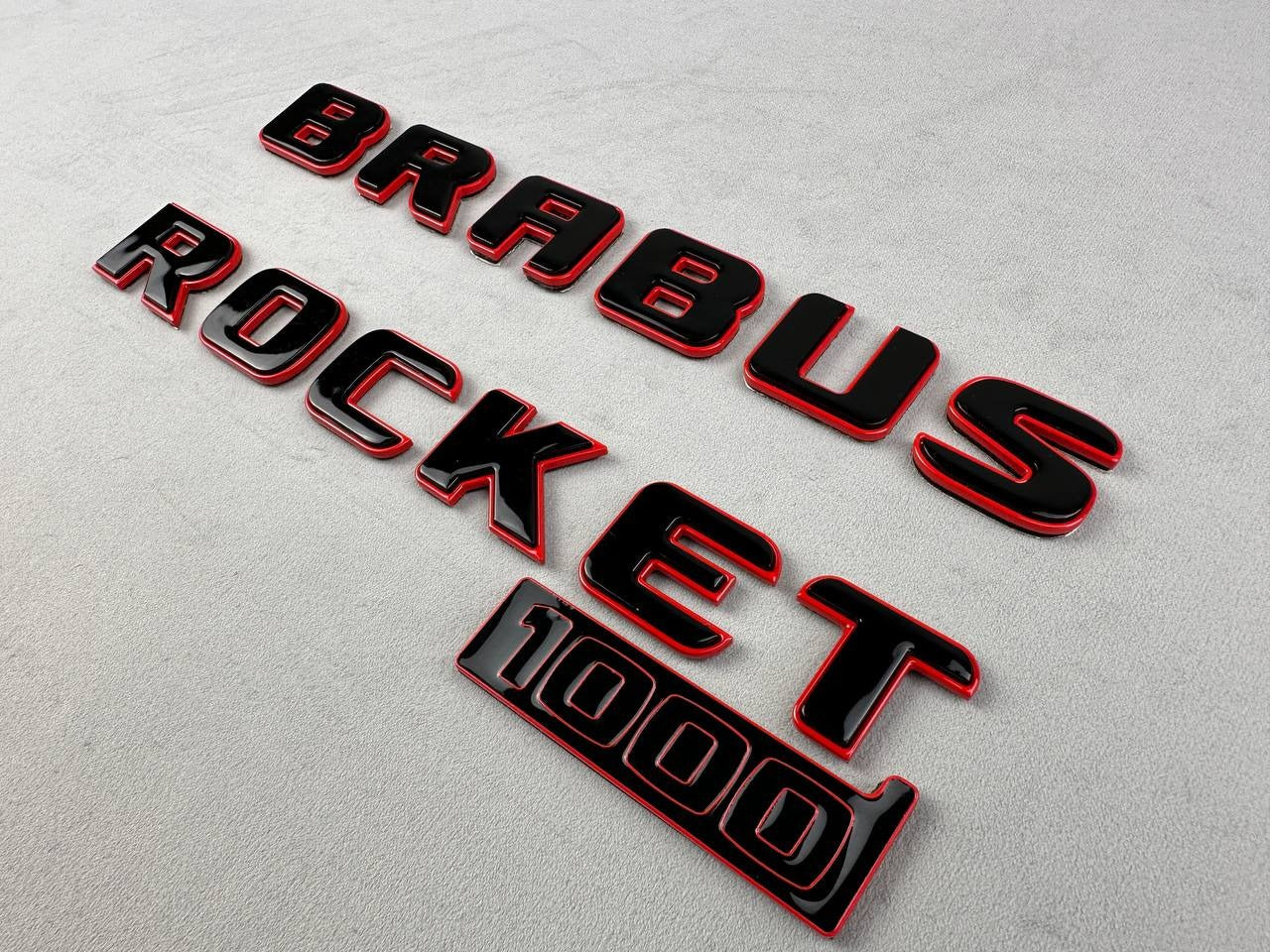 Metal Brabus Rocket 1000 "1 of 25" trunk emblems 3 pcs set for Mercedes-Benz AMG GT 63 S E Performance