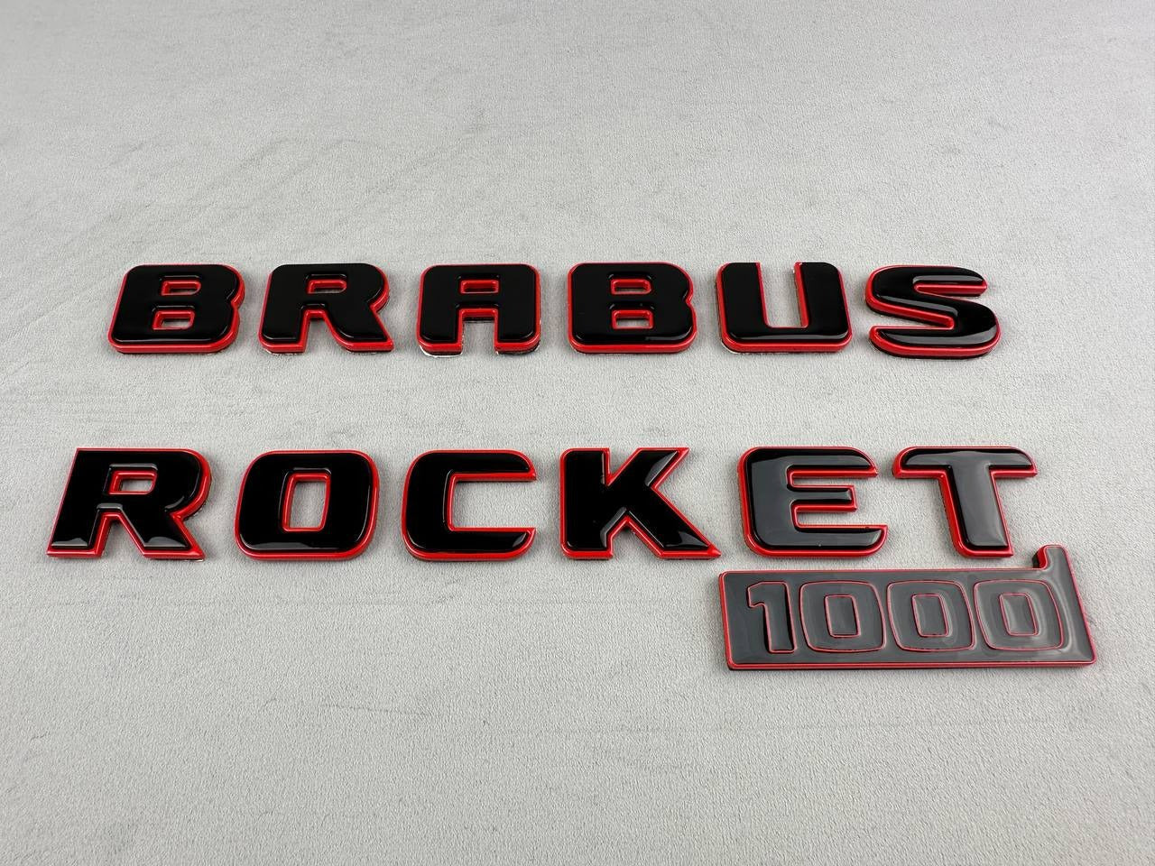 Metal Brabus Rocket 1000 "1 of 25" trunk emblems 3 pcs set for Mercedes-Benz AMG GT 63 S E Performance
