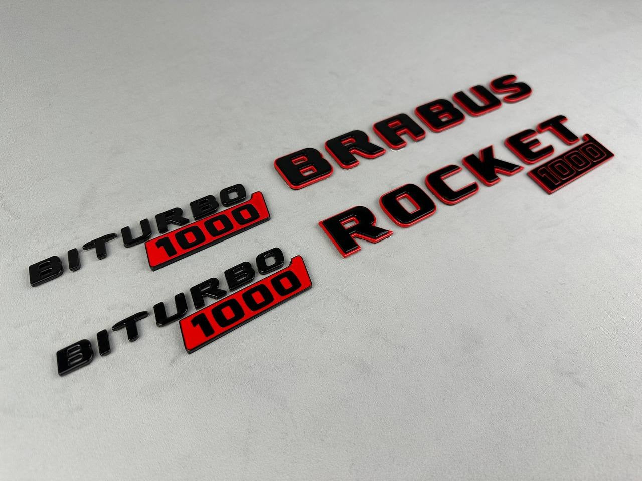 Metal Brabus Rocket 1000 "1 of 25" emblems 7 pcs set for Mercedes-Benz AMG GT 63 S E Performance