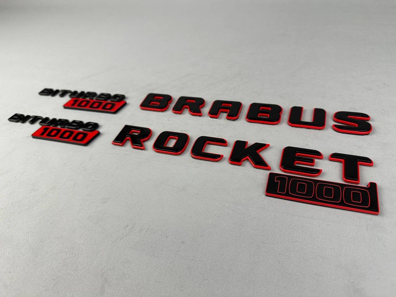 Metal Brabus Rocket 1000 "1 of 25" emblems 7 pcs set for Mercedes-Benz AMG GT 63 S E Performance