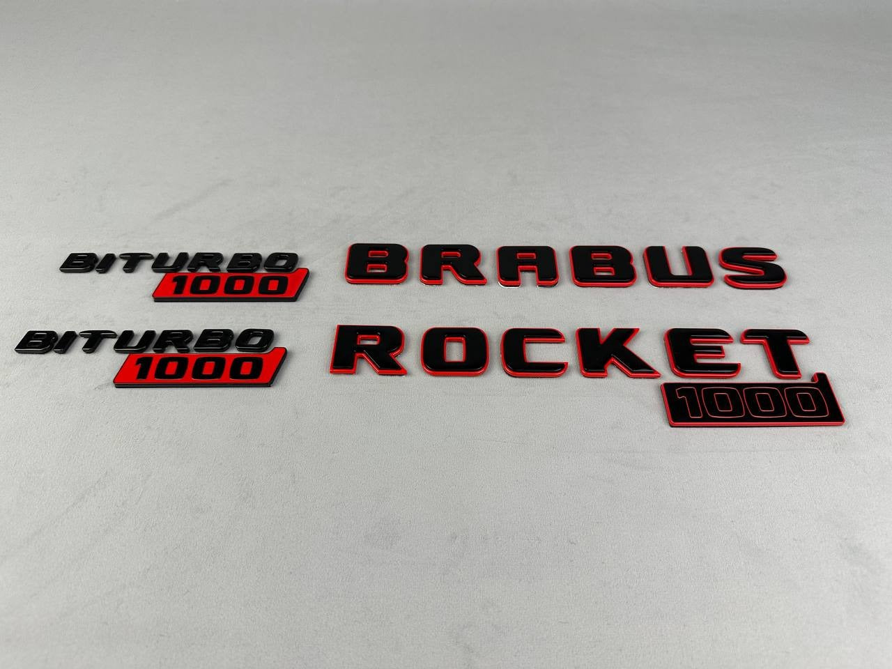 Metal Brabus Rocket 1000 "1 of 25" emblems 7 pcs set for Mercedes-Benz AMG GT 63 S E Performance