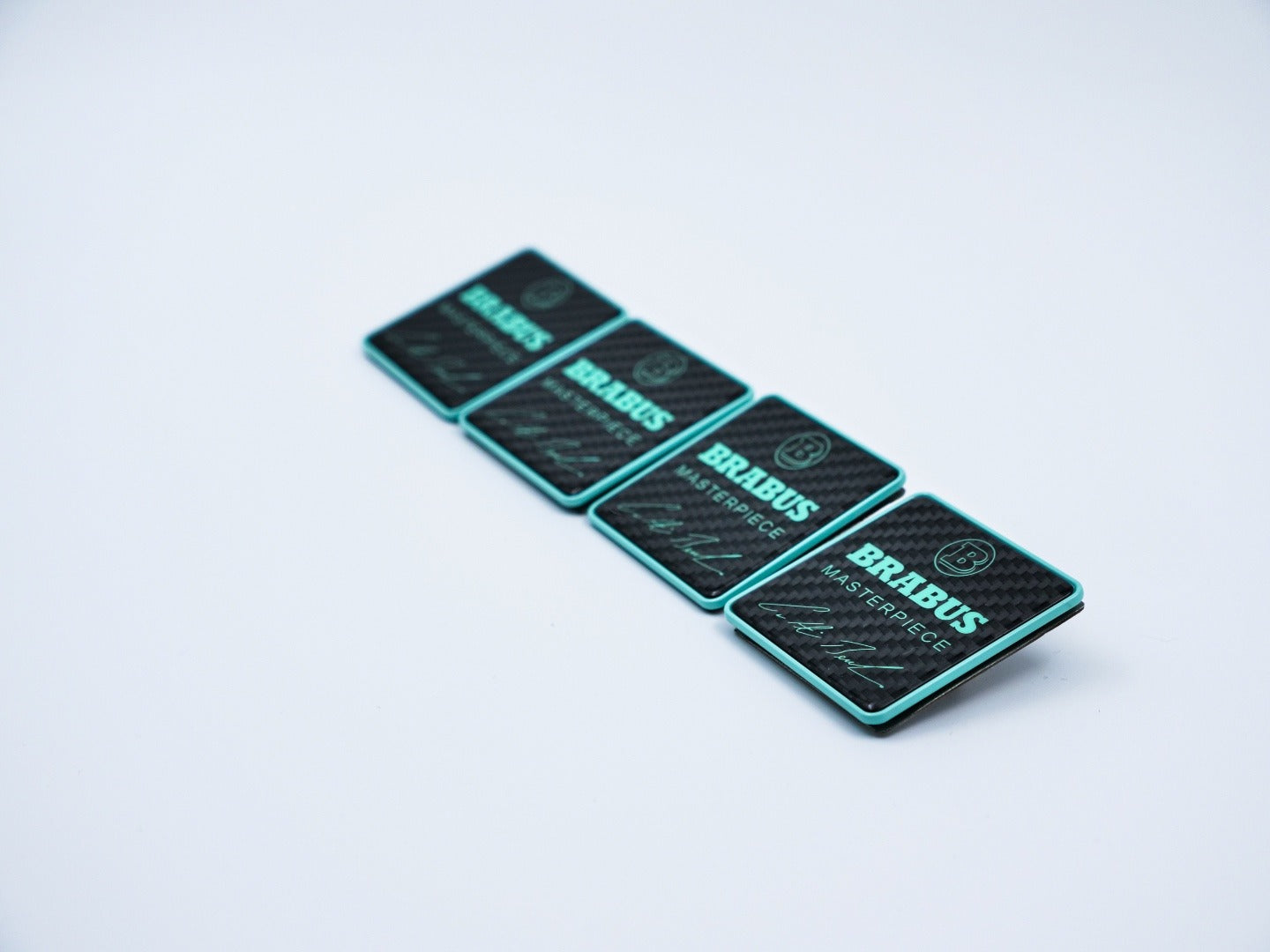 Metal with carbon Brabus Masterpiece tiffany blue seats emblem set for Mercedes-Benz W463A