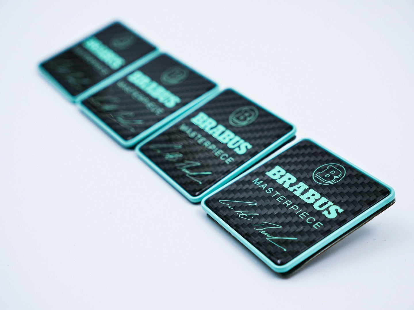 Metal with carbon Brabus Masterpiece tiffany blue seats emblem set for Mercedes-Benz W463A