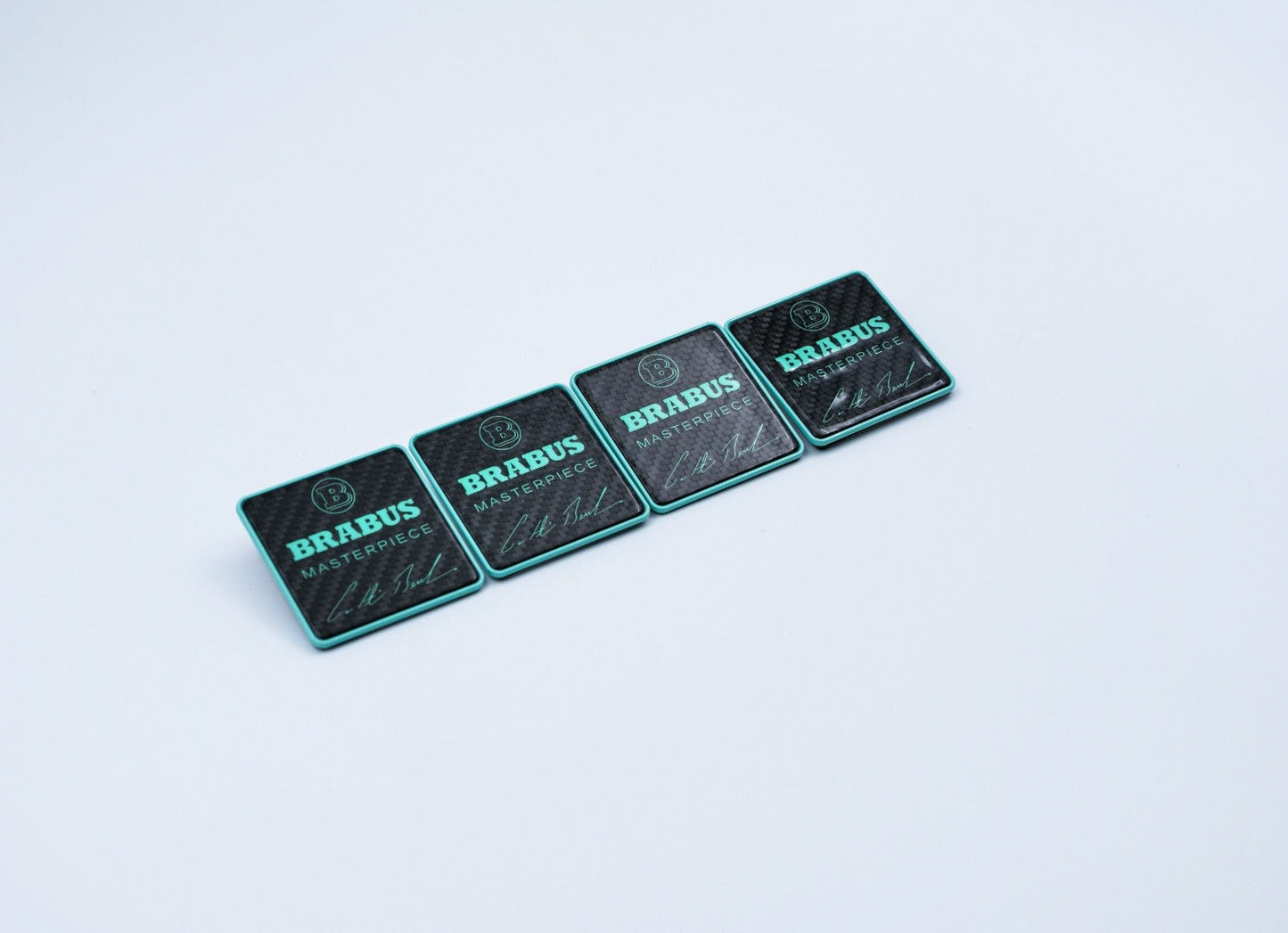 Metal with carbon Brabus Masterpiece tiffany blue seats emblem set for Mercedes-Benz W463A