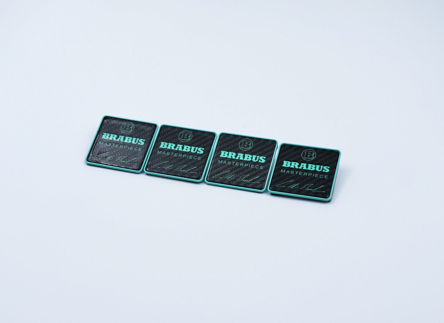 Metal with carbon Brabus Masterpiece tiffany blue seats emblem set for Mercedes-Benz W463A