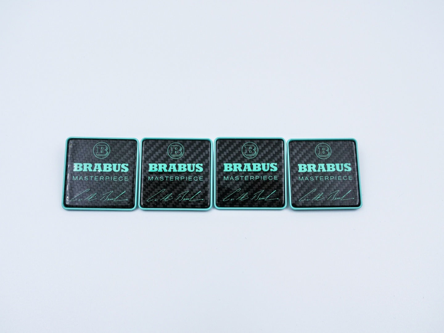Metal with carbon Brabus Masterpiece tiffany blue seats emblem set for Mercedes-Benz W463A