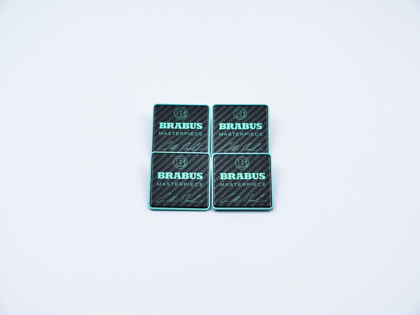 Metal with carbon Brabus Masterpiece tiffany blue seats emblem set for Mercedes-Benz W463A