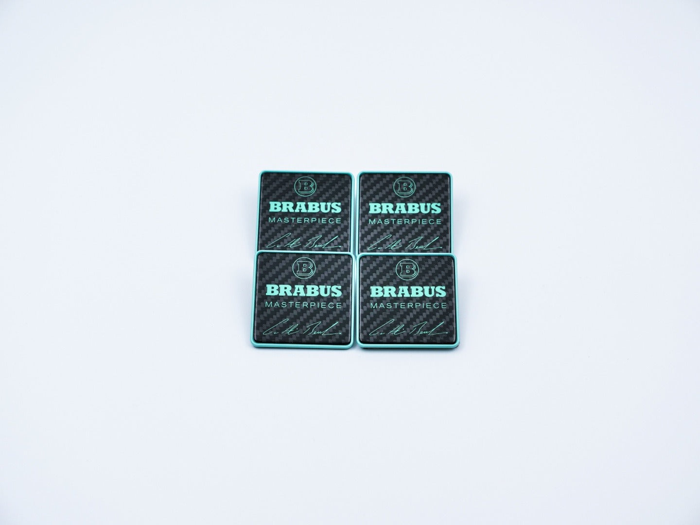 Metal with carbon Brabus Masterpiece tiffany blue seats emblem set for Mercedes-Benz W463A