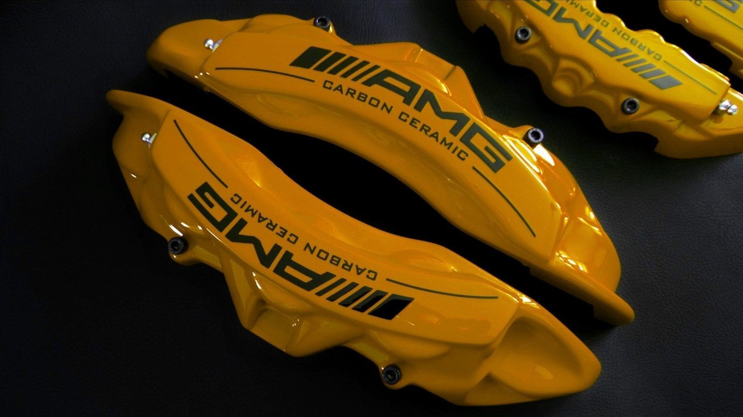 Gold disc AMG Caliper Covers Carbon Ceramic Sign 4 pcs Set for Mercedes-Benz G-Wagon W463