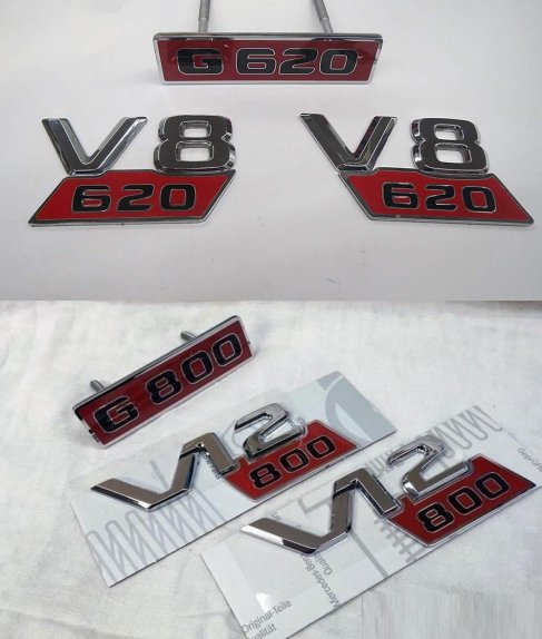 Grille Badge +Fender Emblems For Mercedes-Benz G-Class G800 V12 G620 V8