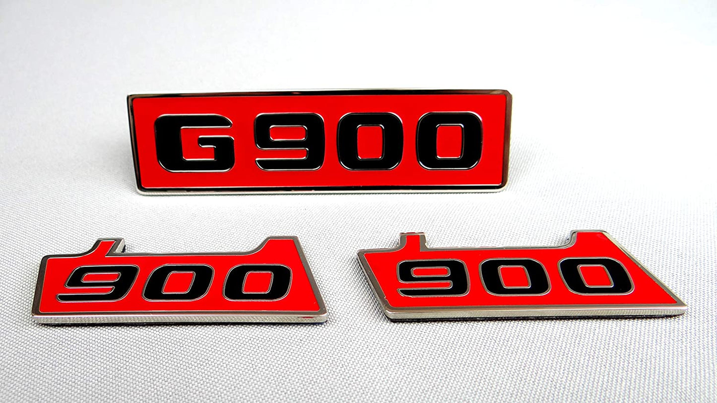 Mercedes-Benz G900 G-Wagon G-Class W463 Brabus Style Red Body Emblem Sticker Badge Letters Logo Set 3 pcs Steel G63 G55 G500