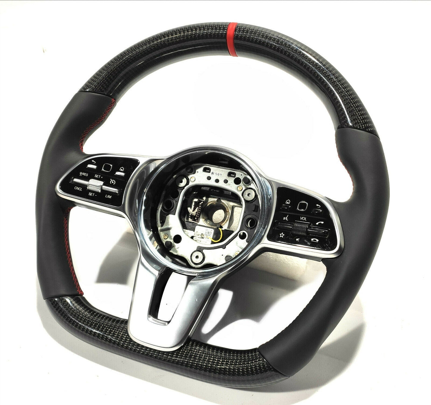 Mercedes-Benz W222 W463A G63 S-Class Steering Wheel Leather Carbon Red Stripe