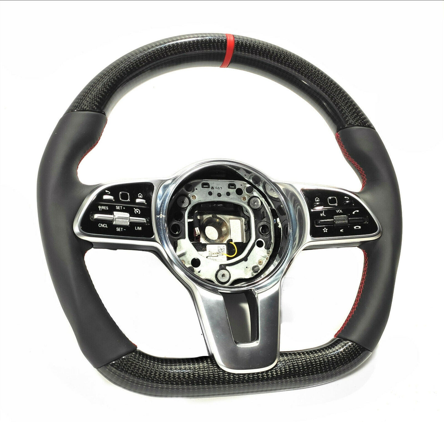 Mercedes-Benz W222 W463A G63 S-Class Steering Wheel Leather Carbon Red Stripe