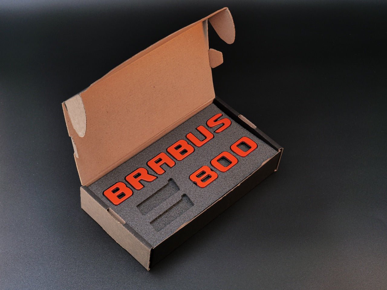 Metallic Black + Orange Brabus 800 emblems badges set for Mercedes-Benz G-Class W463 W463A W464