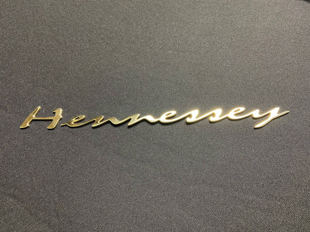 Metal Hennessey badge golden gloss emblem refurbished for car trunk