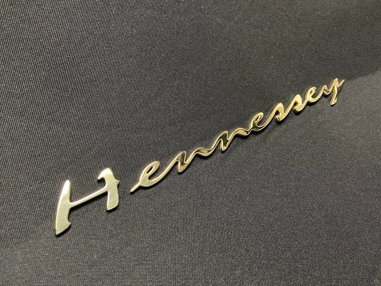 Metal Hennessey badge golden gloss emblem refurbished for car trunk