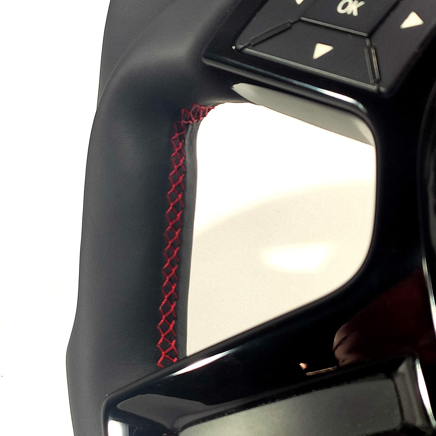 Steering Wheel Carbon Fiber Black Gloss Center Leather red stitched for Mercedes-Benz G-Wagon W463