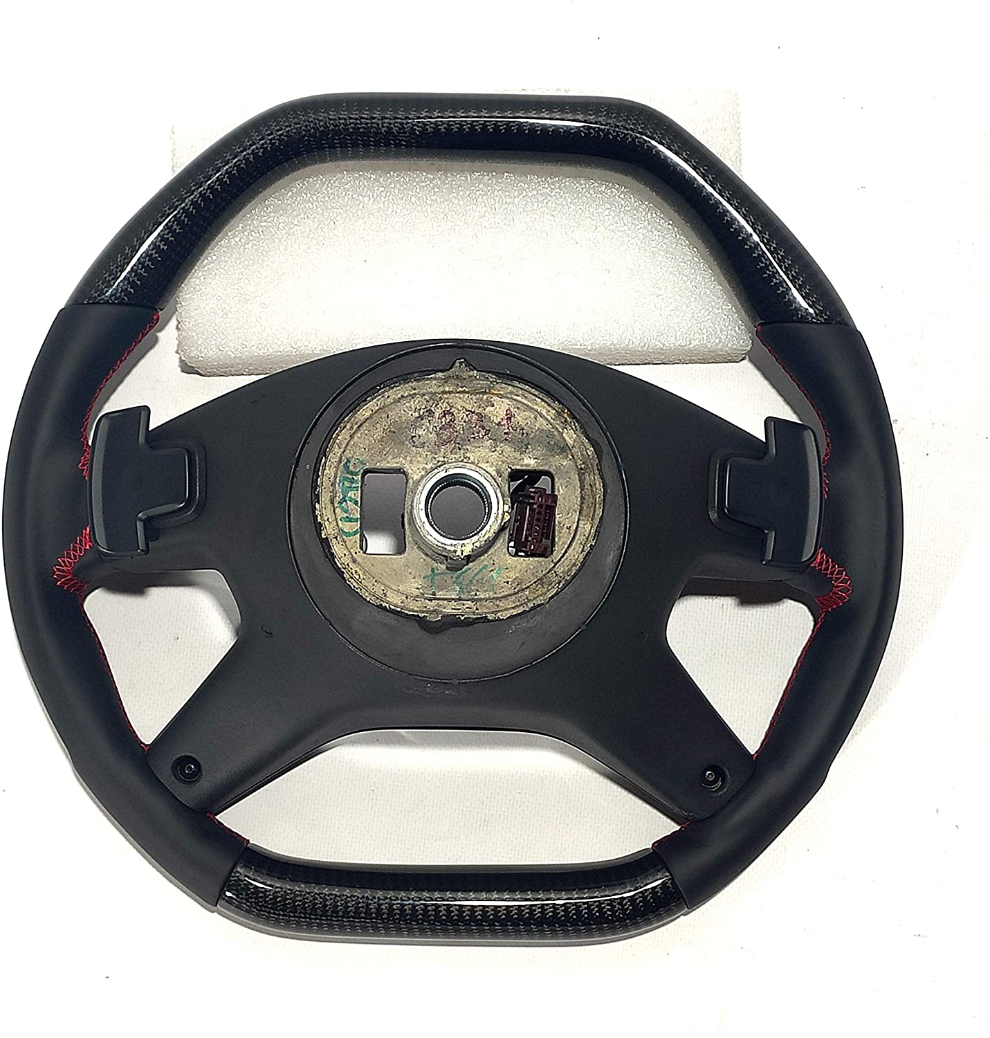 Steering Wheel Carbon Fiber Black Gloss Center Leather red stitched for Mercedes-Benz G-Wagon W463