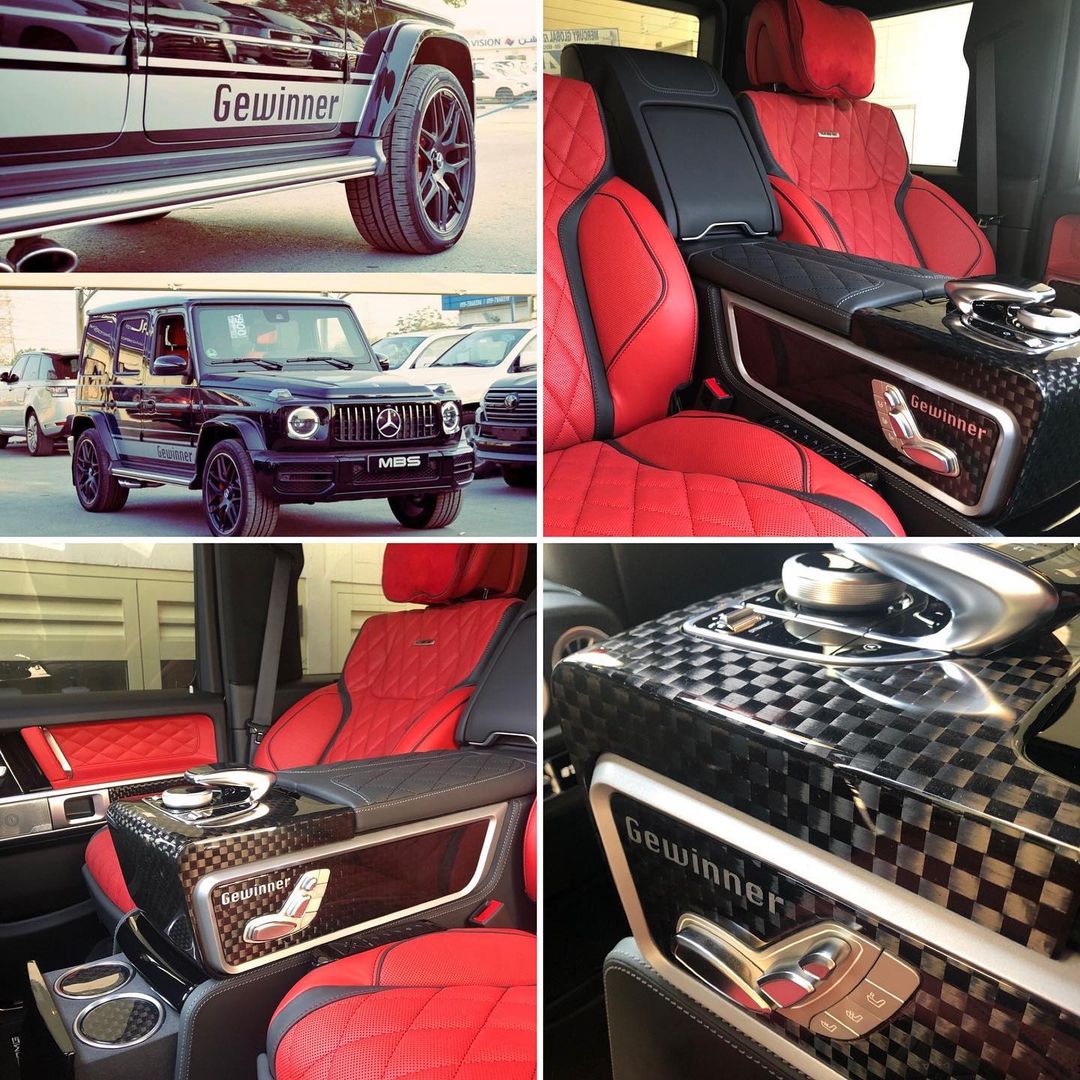 Separate multicontour rear seats with central multifunctional panel for Mercedes-Benz W463A W464 from Tuning Shop, available in various colors and finishes.