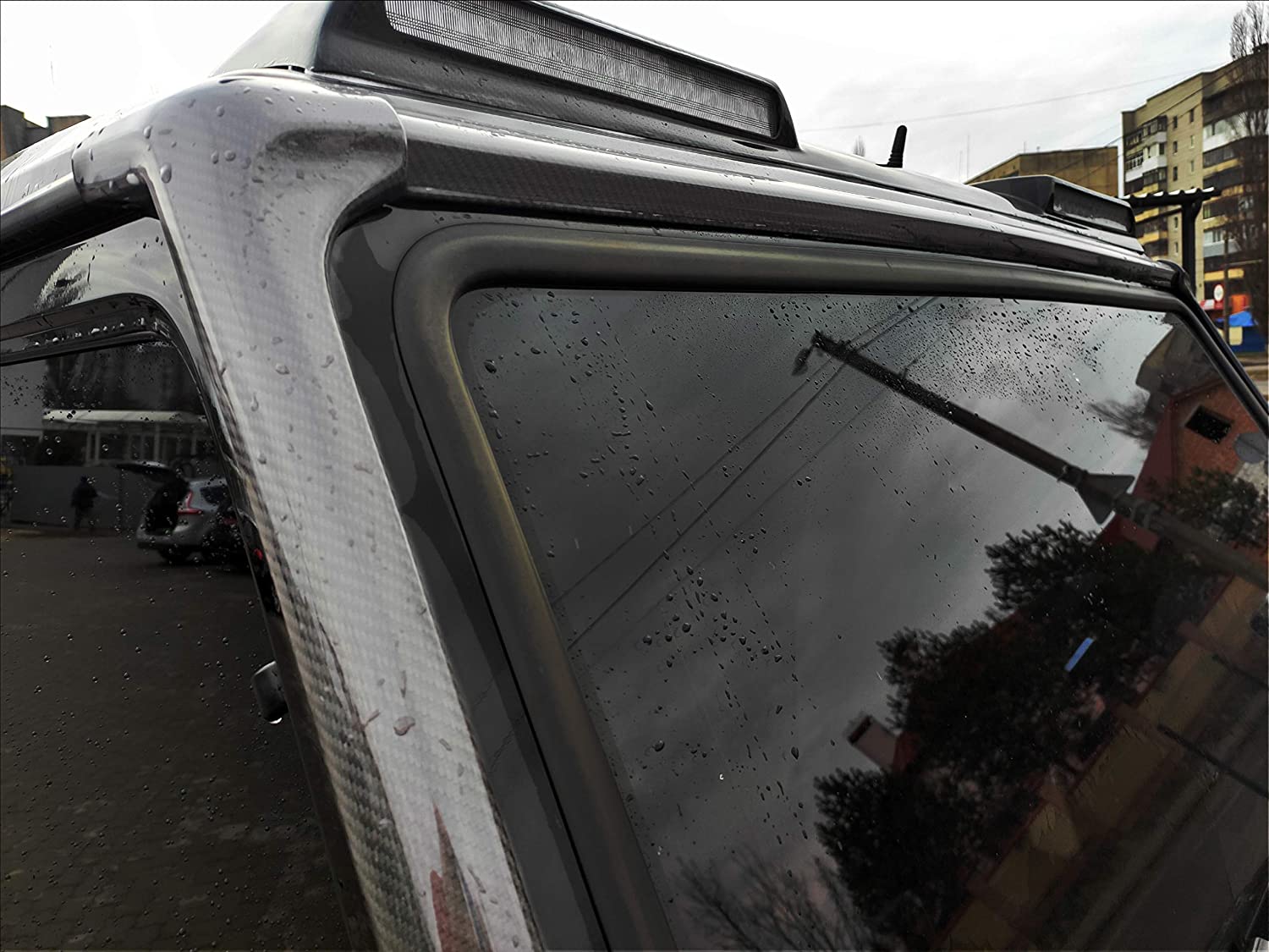 3 pcs Front window A-Pillar carbon cover trim frame for Mercedes W463 G Wagon.