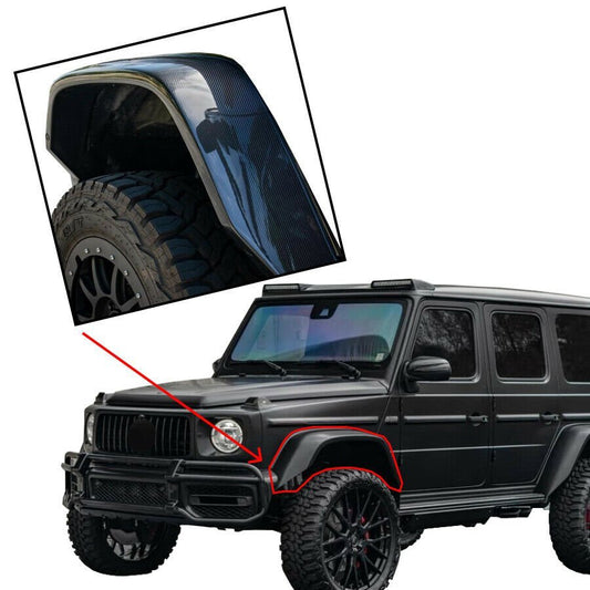 4x4 Squared Carbon Fender Flares Set for Mercedes W463A G Wagon 2018+.