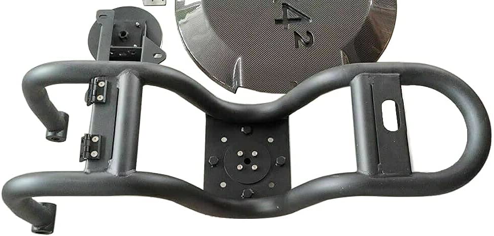4x4 Squared Fiberglass Rear Cover Spare Wheel Set for Mercedes-Benz G-Class W463 from Tuning Shop, made of high-quality fiberglass and metal.