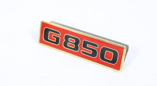 850 Front Grille Red Logo Badge Emblem for Mercedes Benz G-Wagon G-Class W463 from Tuning Shop, made of high-quality stainless steel.