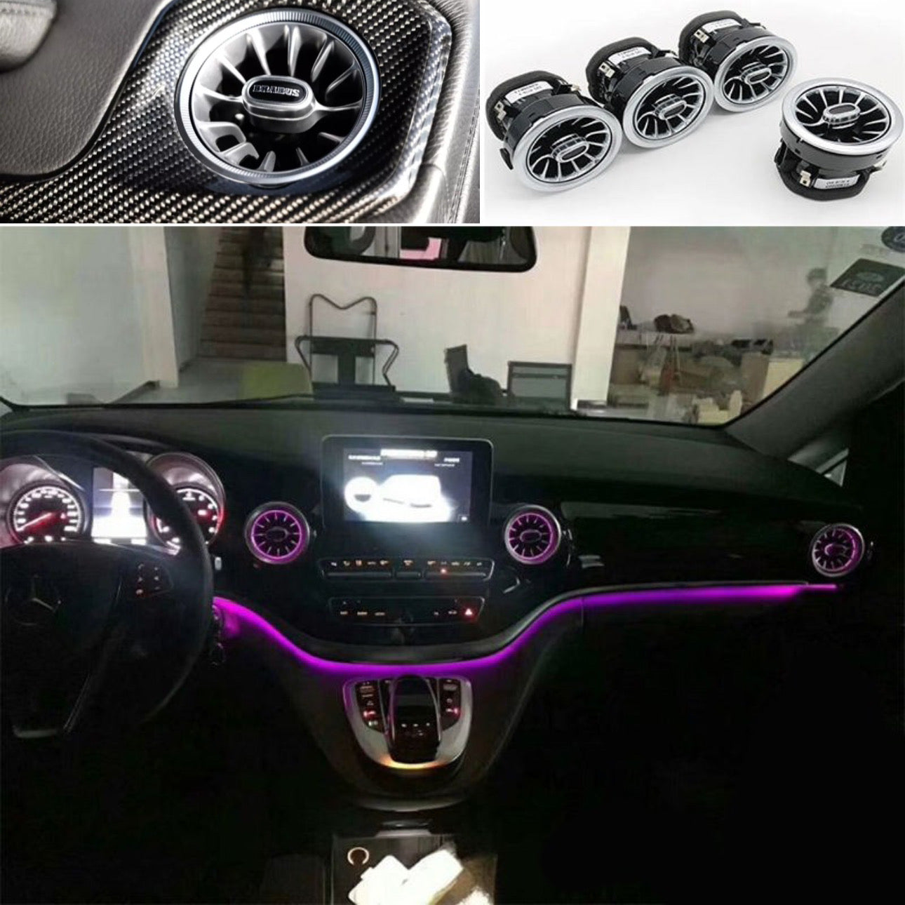 Bus Light Deflector Air vent ambient LED light deflectors Brabus for Mercedes G-class W463 ...
