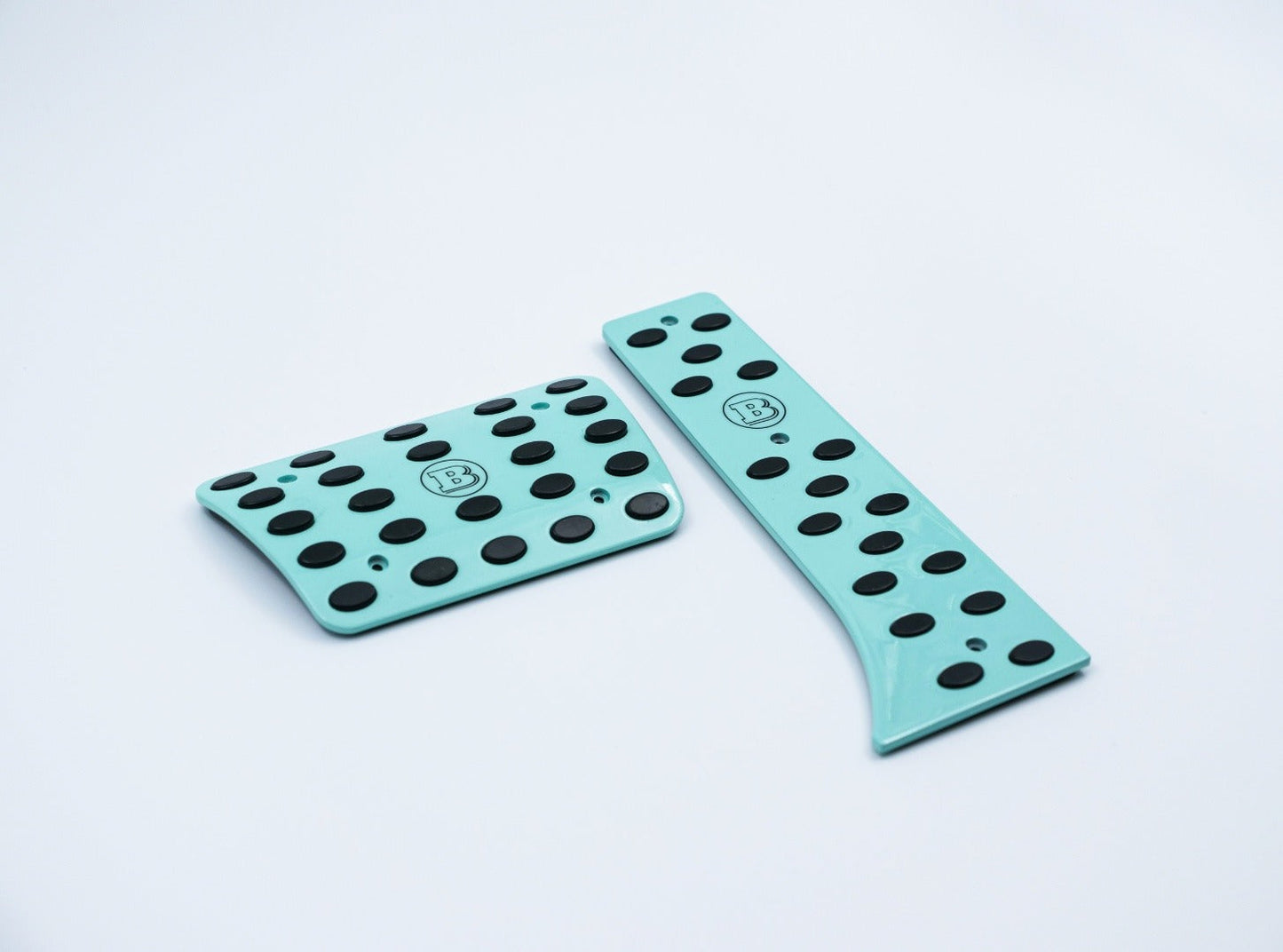 Aluminum Tiffany Blue Brabus Rocket G900 Pedal Kit for Mercedes-Benz W463A W464 G-Class from Tuning Shop, featuring premium aluminum alloy and rubber.