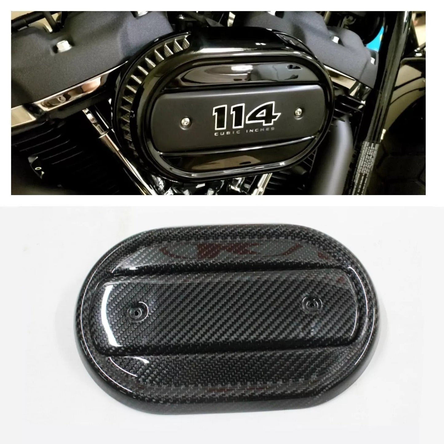 Carbon air intake filter cover plate 2 pcs for Harley Davidson 2018+ motorcycle.