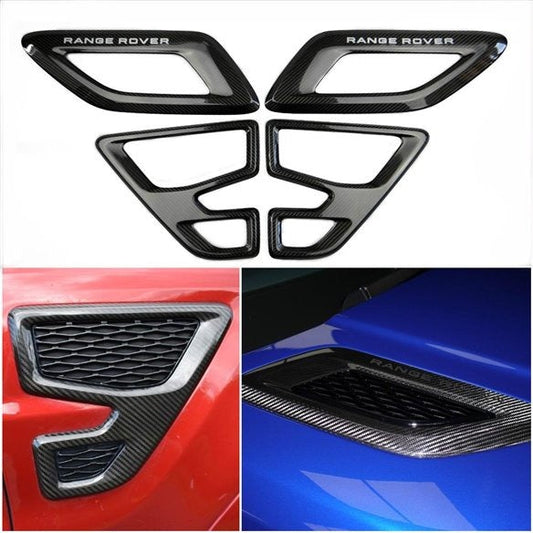 Carbon fiber fender and hood trim 4 pcs for Range Rover Sport L494 2013-2022 from Tuning Shop, featuring high-gloss UV protective varnish.