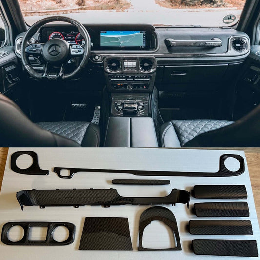 Carbon fiber interior trim insertions for Mercedes G-class W463A