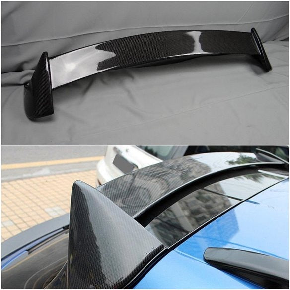 Carbon rear roof spoiler for Porsche Macan 2014-2017 from Tuning Shop, made of genuine carbon fiber with high-gloss UV protective varnish.