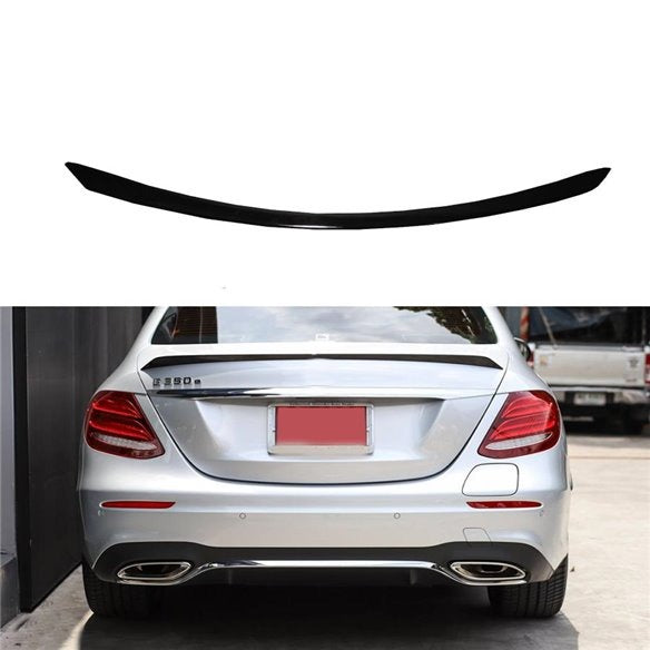 Carbon rear trunk spoiler for Mercedes-Benz E-Class W213 from Tuning Shop, crafted from genuine pure carbon for a sleek, sporty look.