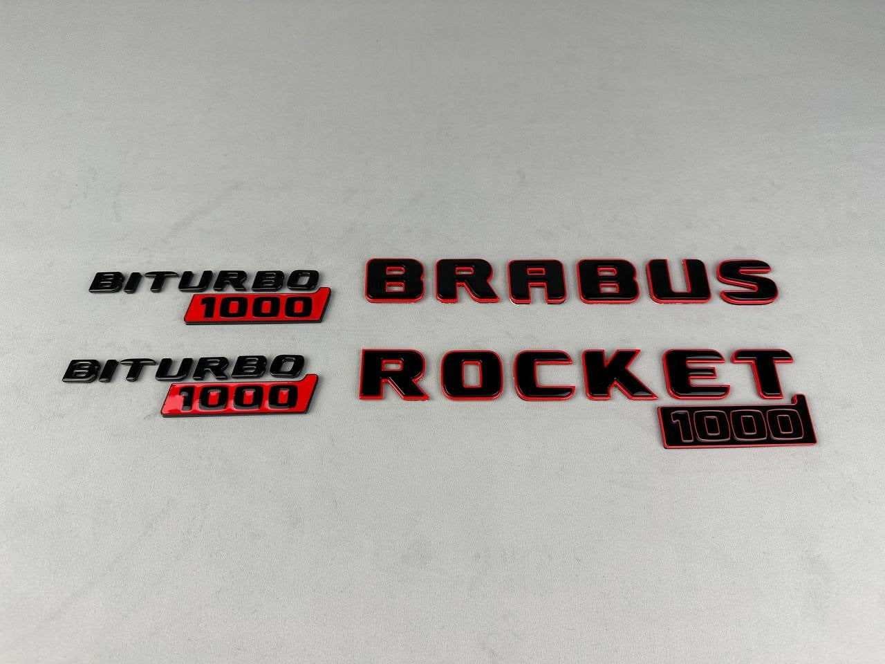 Metal Brabus Rocket 1000 "1 of 25" emblems 7 pcs set for Mercedes-Benz AMG GT 63 S E Performance