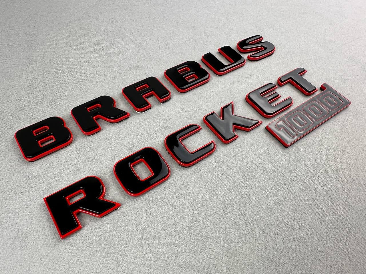 Metal Brabus Rocket 1000 "1 of 25" trunk emblems 3 pcs set for Mercedes-Benz AMG GT 63 S E Performance