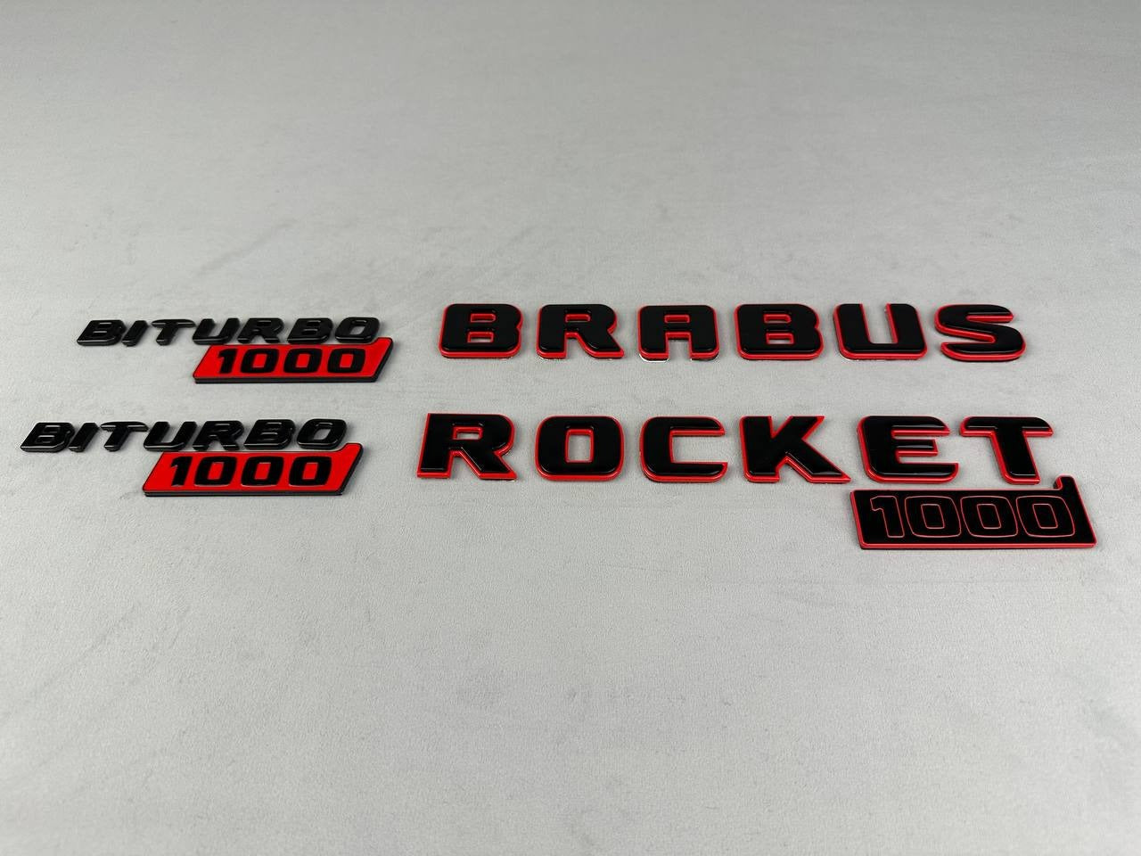 Metal Brabus Rocket 1000 "1 of 25" emblems 7 pcs set for Mercedes-Benz AMG GT 63 S E Performance