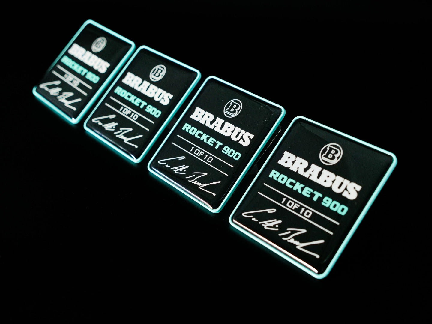 Metal Brabus Rocket G900 Tiffany blue seats emblem set for Mercedes-Benz W463A