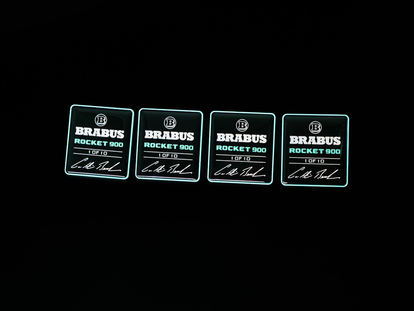Metal Brabus Rocket G900 Tiffany blue seats emblem set for Mercedes-Benz W463A