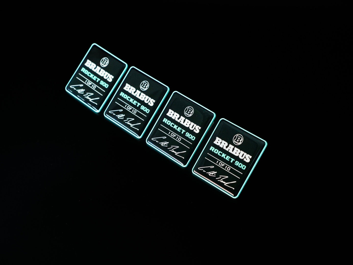 Metal Brabus Rocket G900 Tiffany blue seats emblem set for Mercedes-Benz W463A