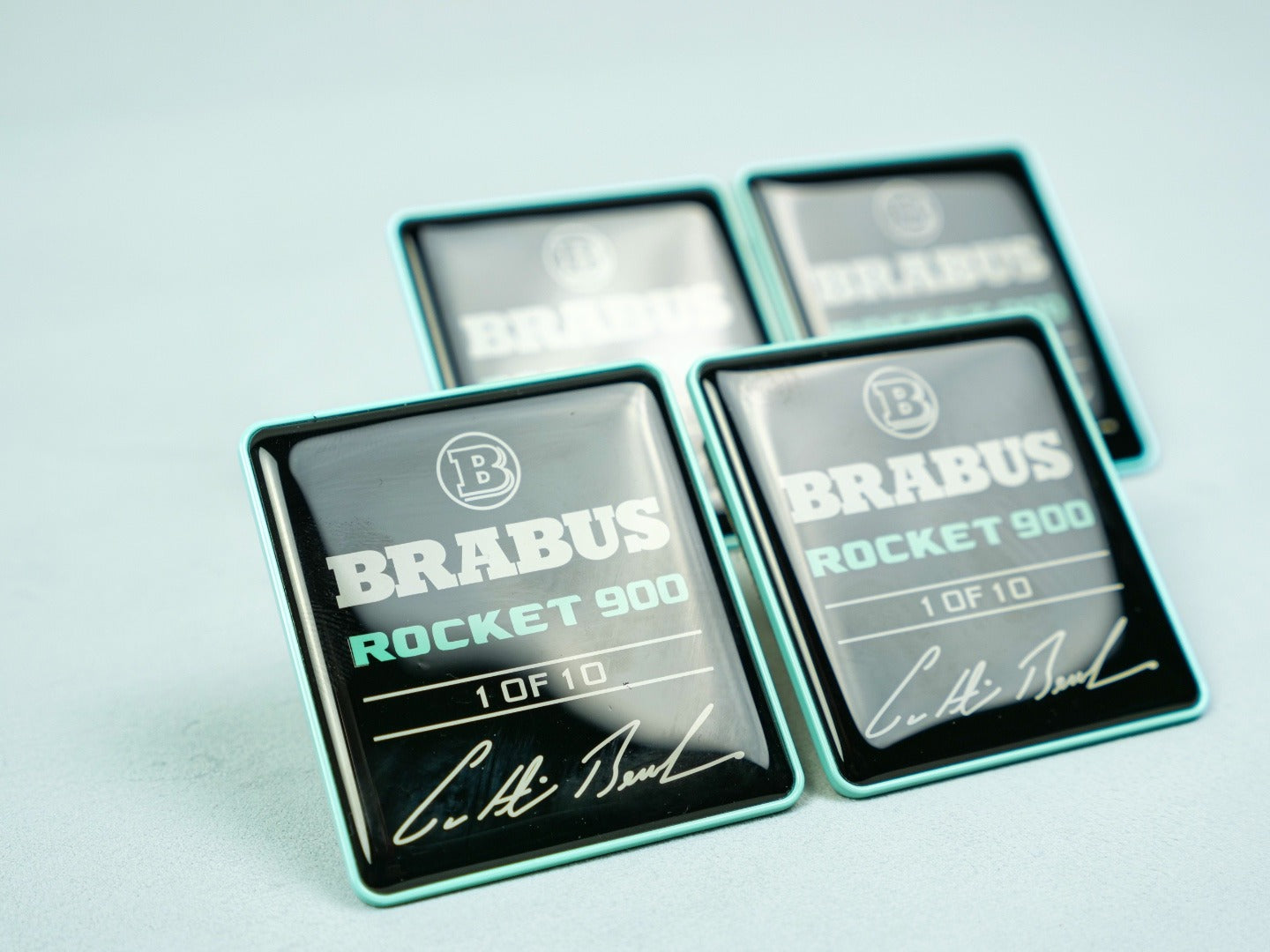 Metal Brabus Rocket G900 Tiffany blue seats emblem set for Mercedes-Benz W463A