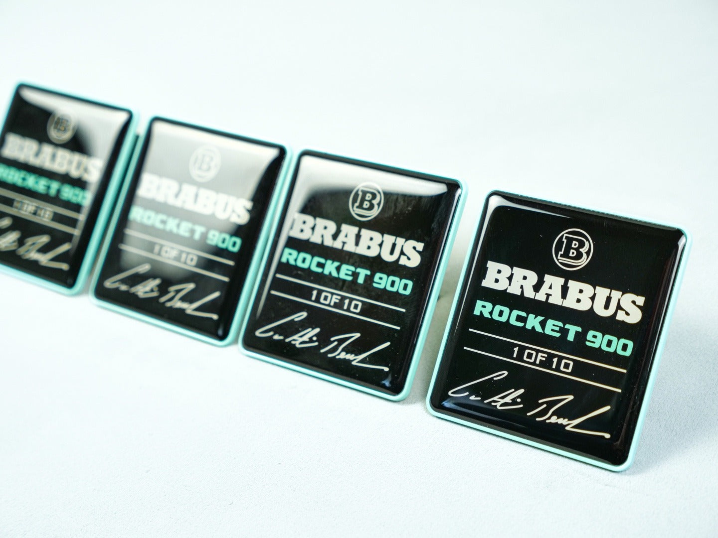 Metal Brabus Rocket G900 Tiffany blue seats emblem set for Mercedes-Benz W463A