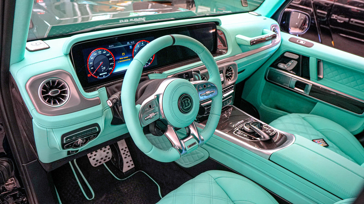 Tiffany blue interior upholstery trim remanufacture Mercedes Benz W463A G-Class G-Wagon