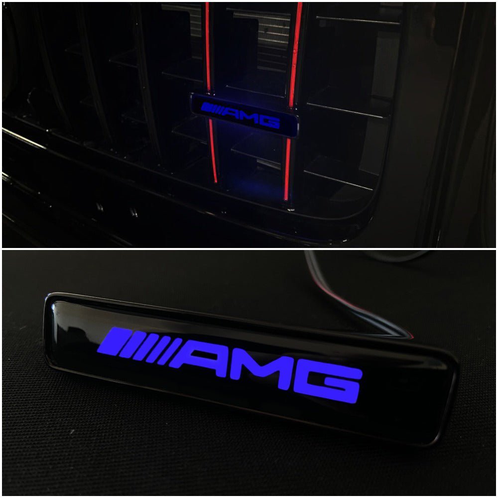 AMG style Front Grille Blue LED Illuminated Logo Badge Emblem for Mercedes Benz G-Wagon G-Class W463 W463A W464