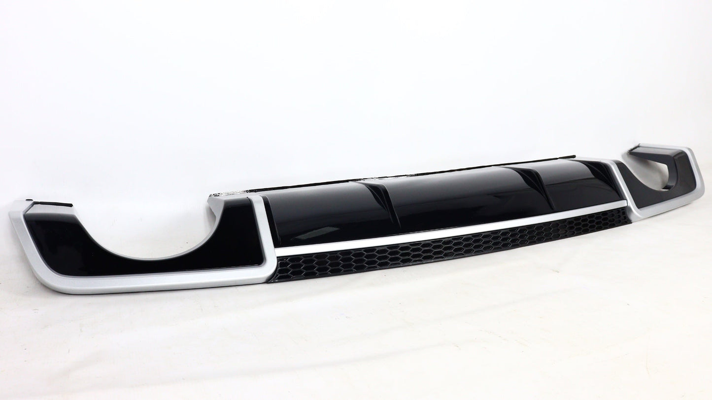 RS3 rear diffuser with exhaust tips for Audi A3 sedan 2012-2015 from Tuning Shop, featuring a black finish.