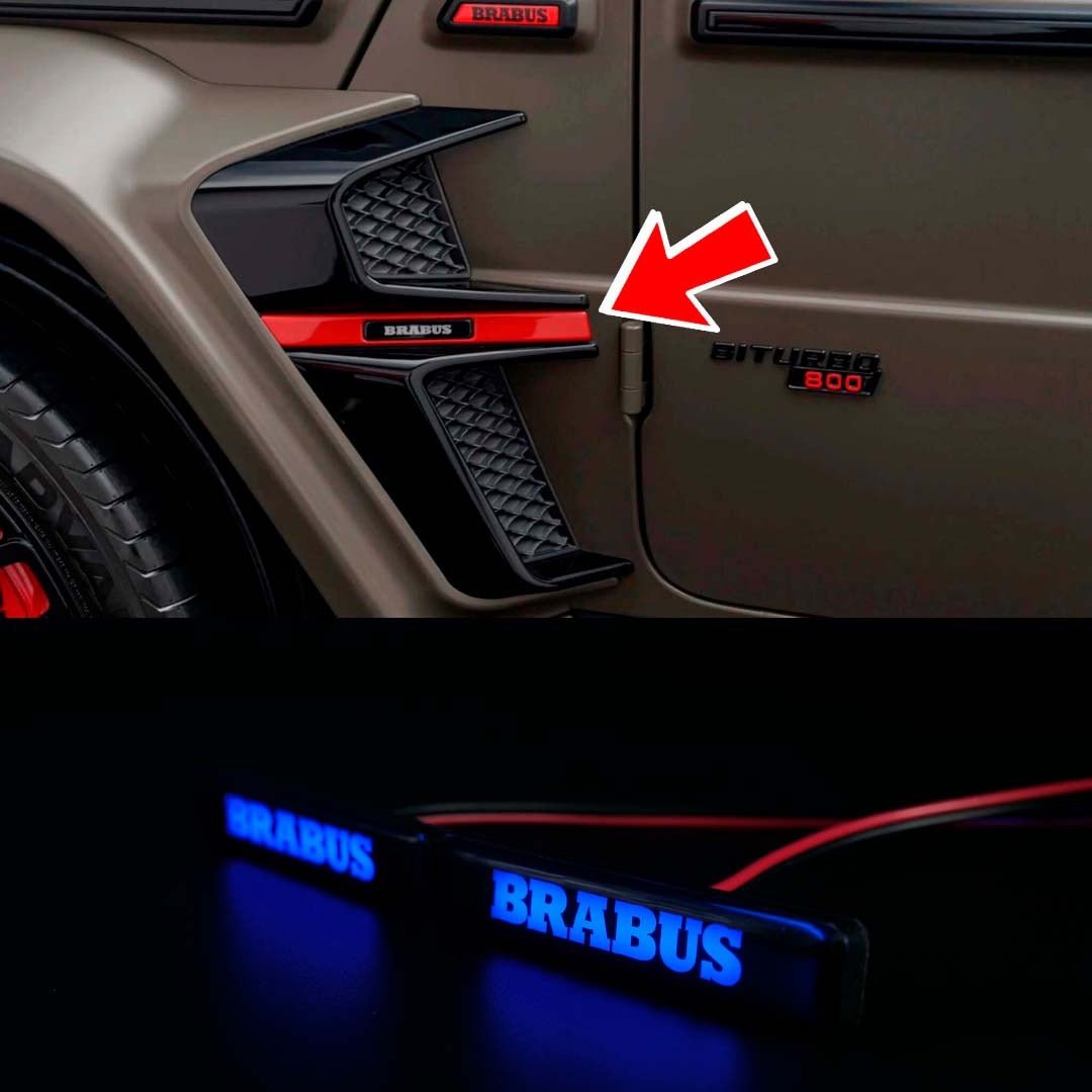 Blue Brabus LED emblem for fender inserts Brabus Widestar body kit Mercedes W463A